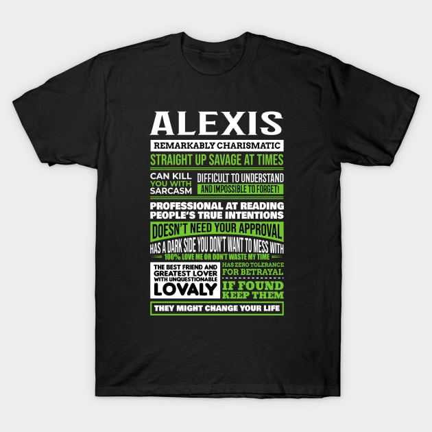 Alexis T-Shirt by GrimdraksJokes